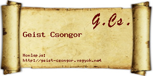 Geist Csongor névjegykártya